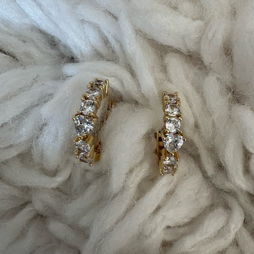 💎 Yellow gold tone earrings - Picture 2 of 2